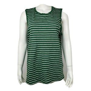 DIP‎ Green Striped Sleeveless Tank Top XL